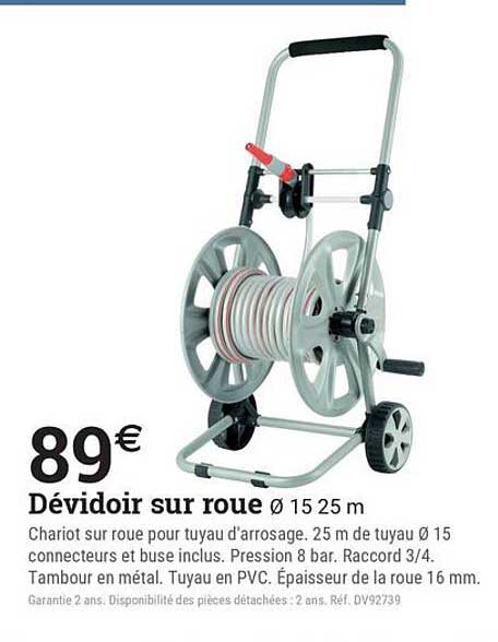 Dévidoir sur roue Ø 15 25 m