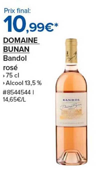 DOMAINE BUNAN Bandol rosé 75 cl - Alcool 13,5 %