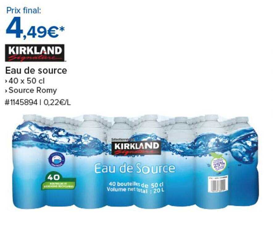 Eau de source • 40 x 50 cl • Source Romy