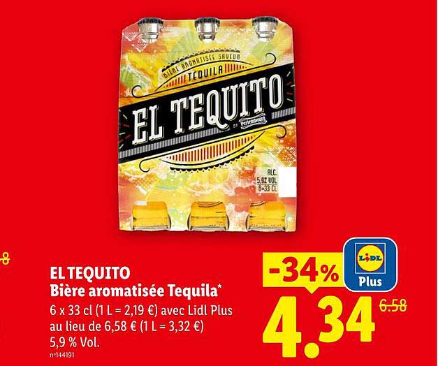 EL TEQUITO Bière aromatisée Tequila*