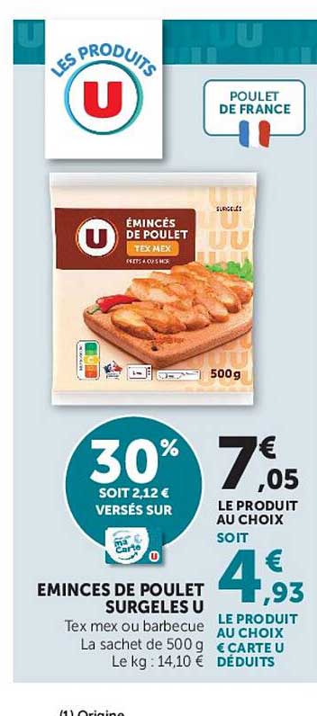 EMINCES DE POULET SURGELES U