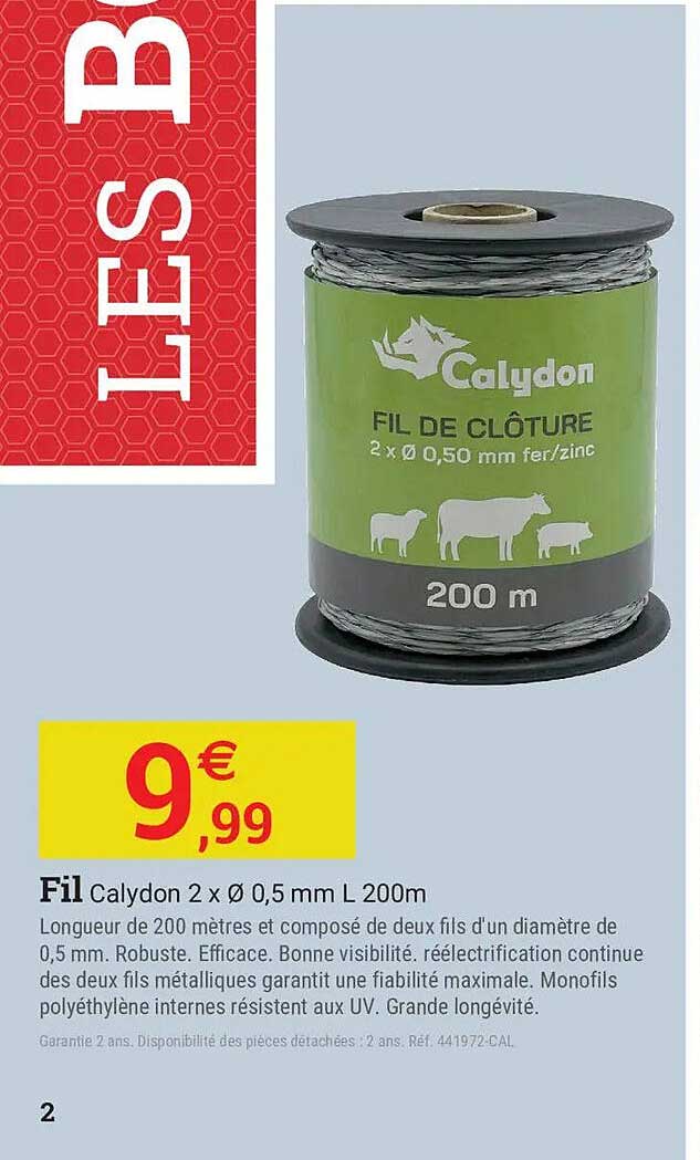 Fil Calydon 2 x Ø 0,5 mm L 200m