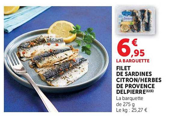 FILET DE SARDINES CITRON/HERBES DE PROVENCE DELPIERRE