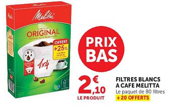 FILTRES BLANCS A CAFE MELITTA