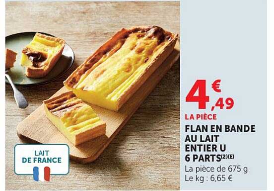FLAN EN BANDE AU LAIT ENTIER U 6 PARTS