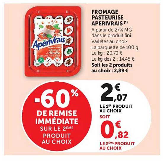FROMAGE PASTEURISÉ APÉRIVRAIS