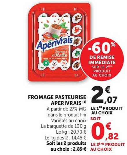 FROMAGE PASTEURISE APERIVRAIS