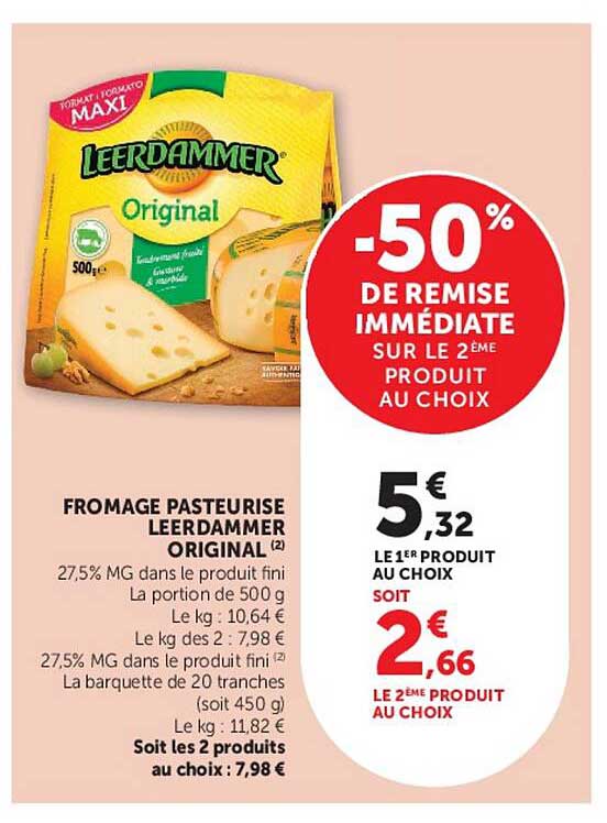 FROMAGE PASTEURISÉ LEERDAMMER ORIGINAL