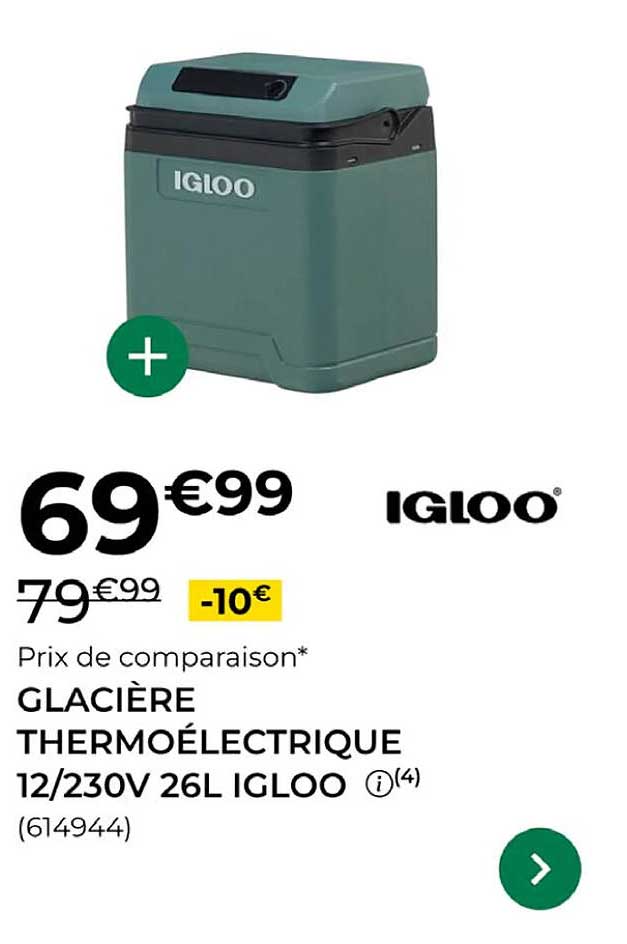 GLACIÈRE THERMOÉLECTRIQUE 12/230V 26L IGLOO