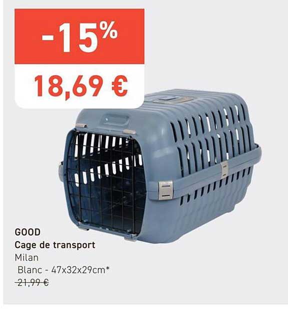 GOOD Cage de transport Milan Blanc - 47x32x29cm*