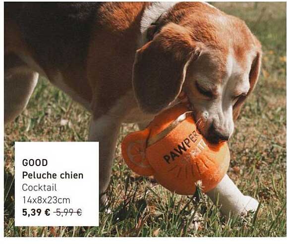 GOOD Peluche chien Cocktail 14x8x23cm