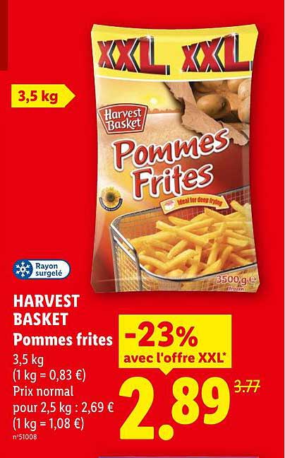 HARVEST BASKET Pommes frites 3,5 kg
