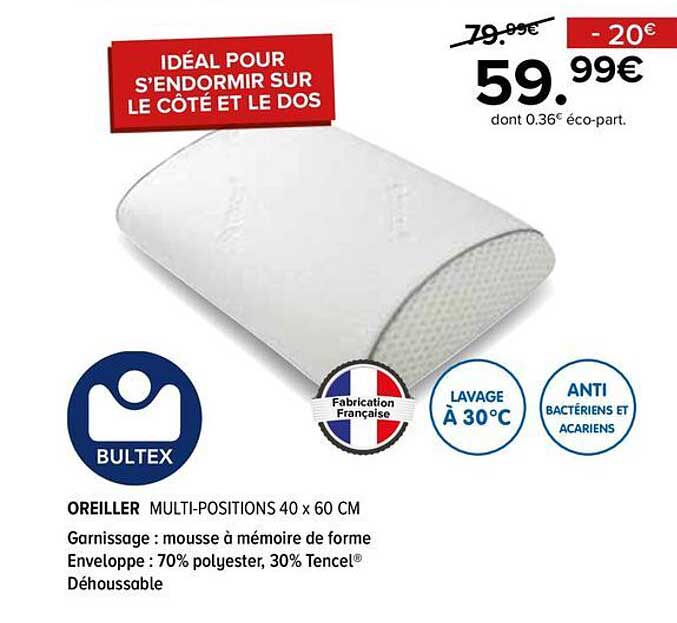 IDÉAL POUR S’ENDORMIR SUR LE CÔTE ET LE DOS