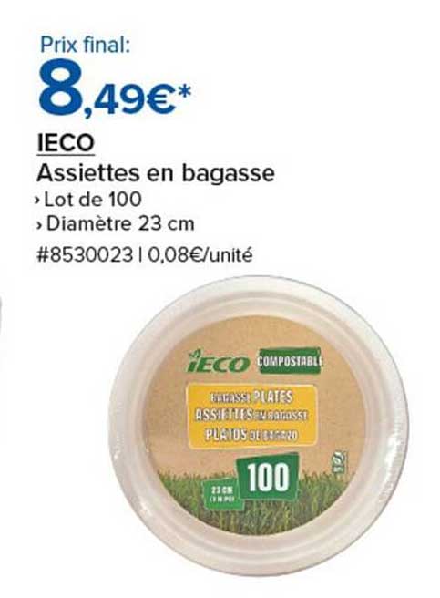 IECO Assiettes en bagasse