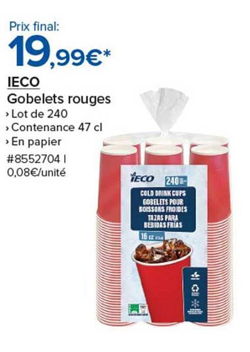 IECO Gobelets rouges