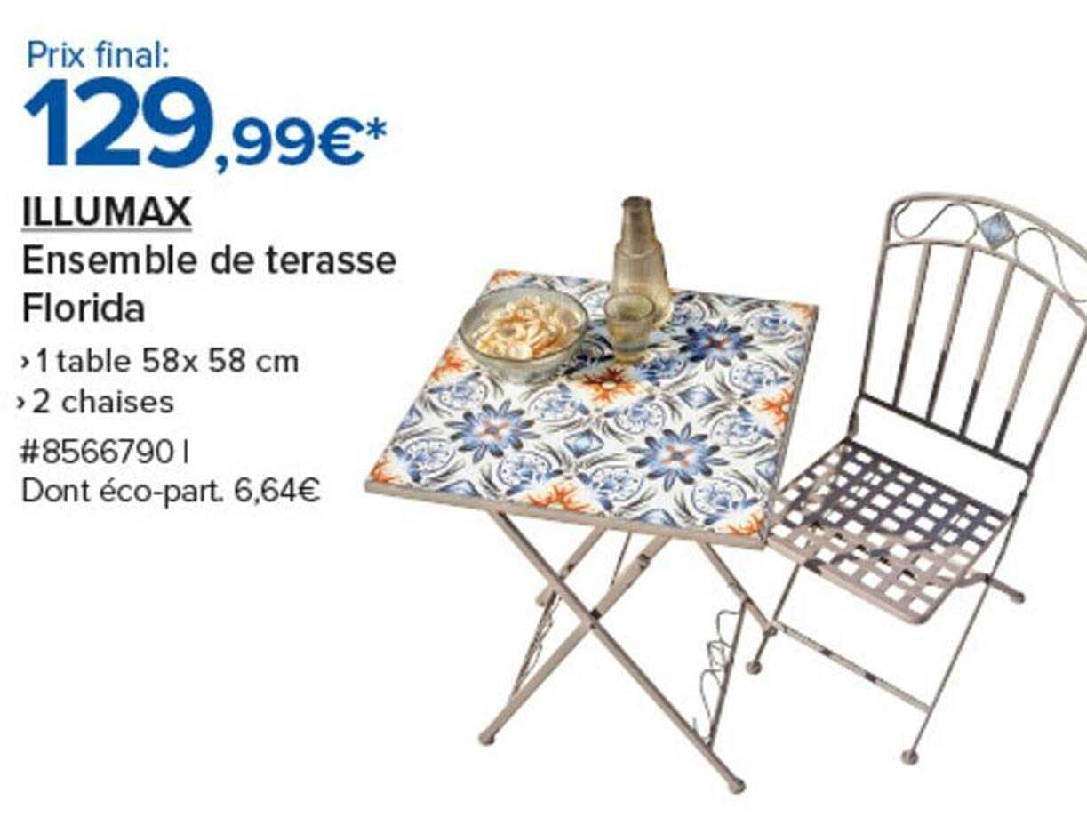 ILLUMAX Ensemble de terrasse Florida