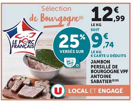 JAMBON PERSILLÉ DE BOURGOGNE VPF ANTOINE SABATIER