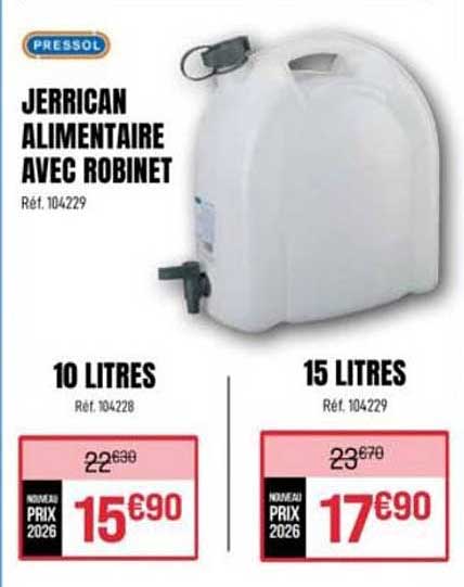 JERRICAN ALIMENTAIRE AVEC ROBINET