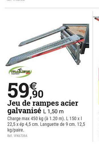 Jeu de rampes acier galvanisé L 1,50 m