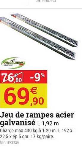 Jeu de rampes acier galvanisé L 1,92 m