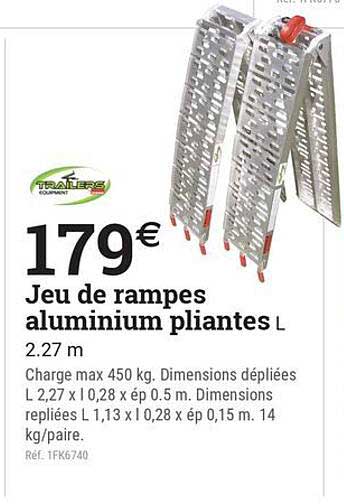 Jeu de rampes aluminium pliantes