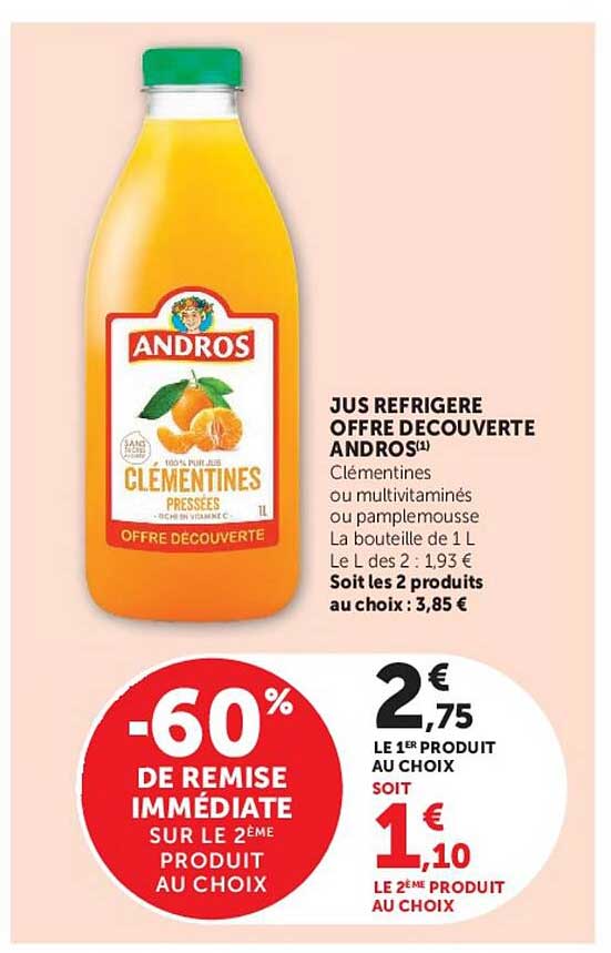JUS REFRIGERE OFFRE DECOUVERTE ANDROS