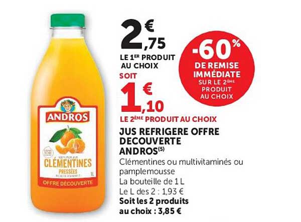 JUS REFRIGERE OFFRE DECOUVERTE ANDROS