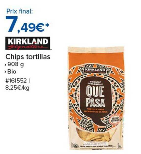 KIRKLAND Signature Chips tortillas 908 g Bio
