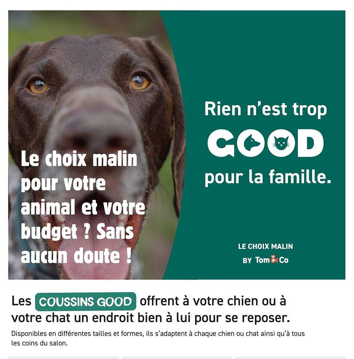 Les COUSSINS GOOD offrent à votre chien ou à votre chat un endroit bien à lui pour se reposer.