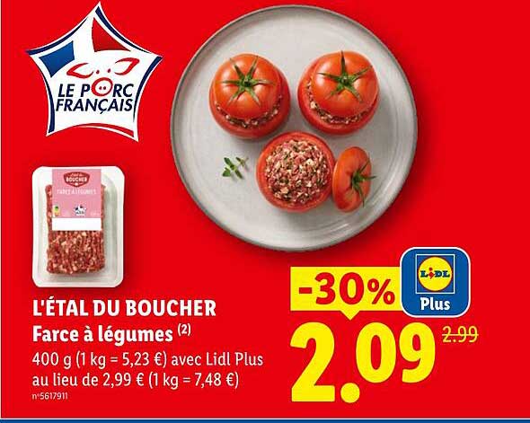 L’ÉTAL DU BOUCHER Face à légumes