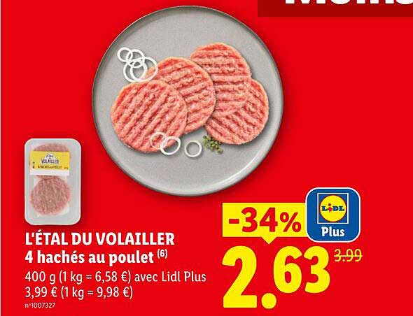 L'ÉTAL DU VOLAILLER 4 hachés au poulet