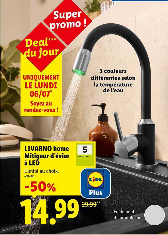 LIVARNO home Mitigeur d'évier à LED