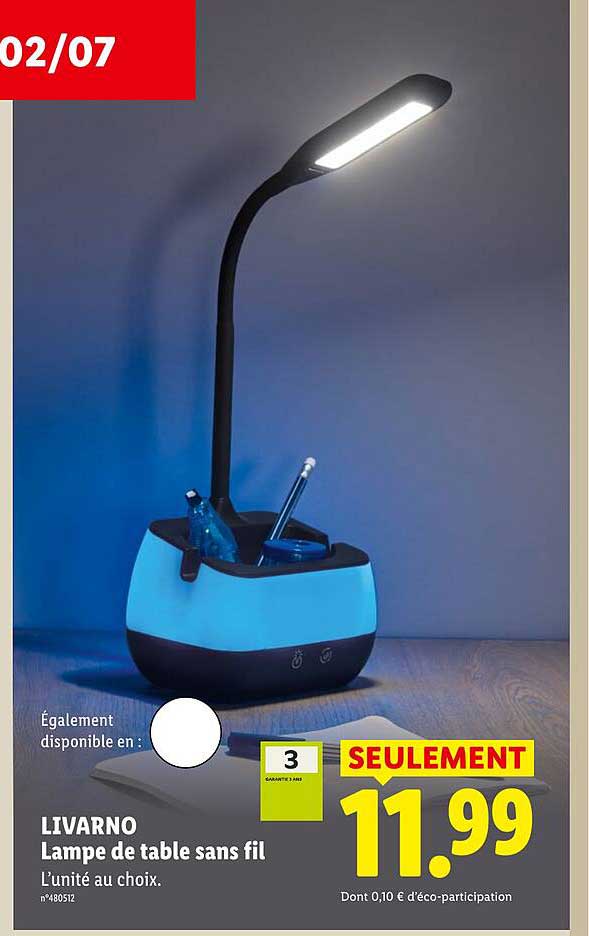 LIVARNO Lampe de table sans fil