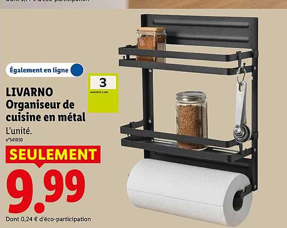LIVARNO Organiseur de cuisine en métal