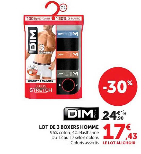 LOT DE 3 BOXERS HOMME
