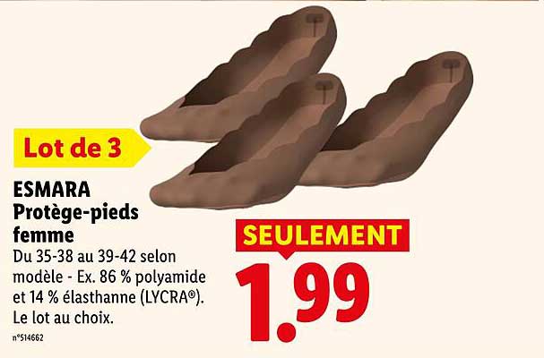 Lot de 3 ESMARA Protège-pieds femme