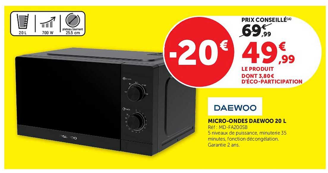 MICRO-ONDES DAEWOO 20 L
