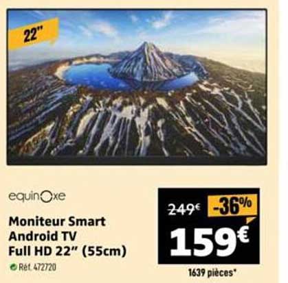 Moniteur Smart Android TV Full HD 22" (55cm)