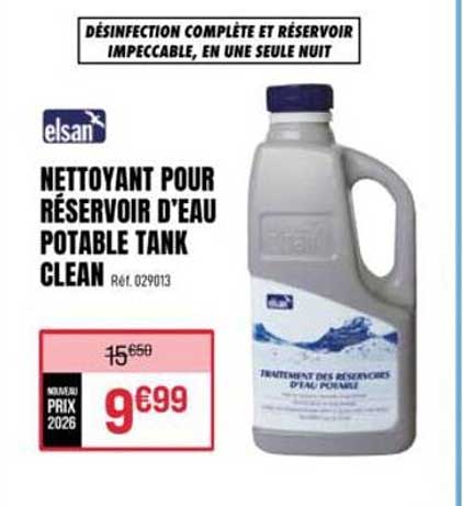 NETTOYANT POUR RÉSERVOIR D'EAU POTABLE TANK CLEAN RÉF. 029013