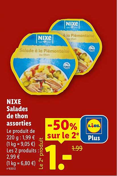 NIXE Salades de thon assorties