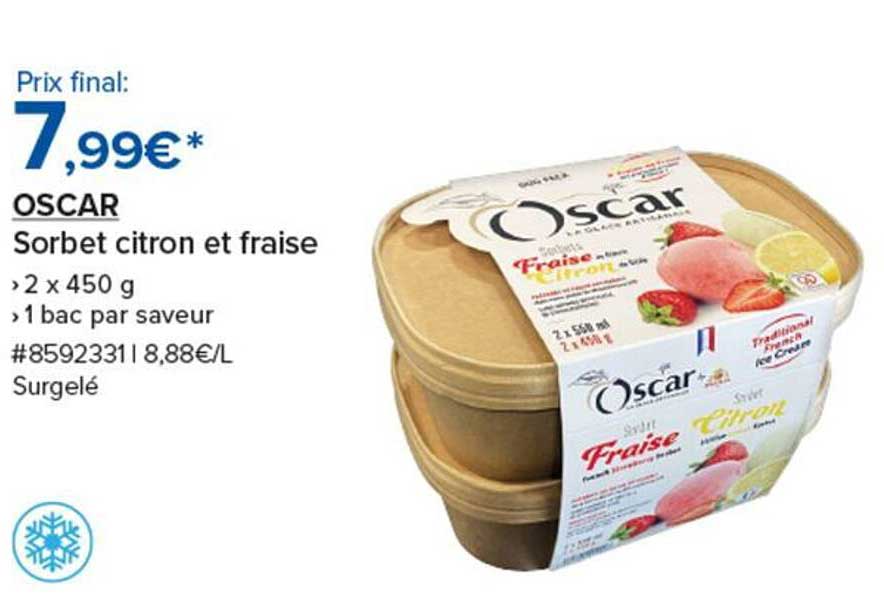 OSCAR Sorbet citron et fraise