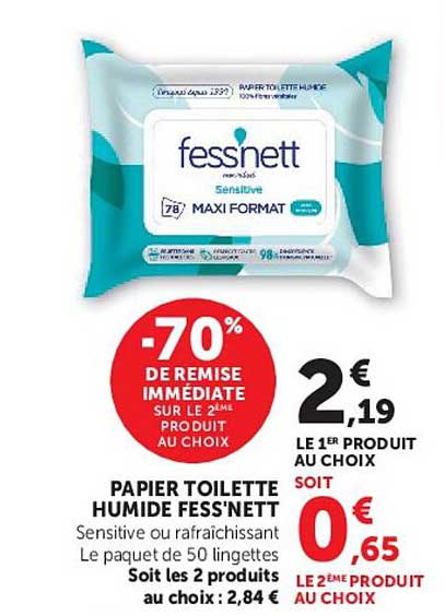 PAPIER TOILETTE HUMIDE FESS’NETT