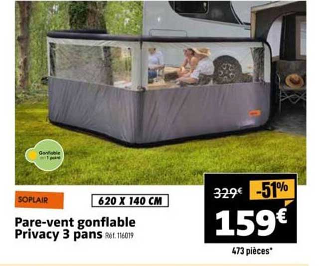 Pare-vent gonflable Privacy 3 pans