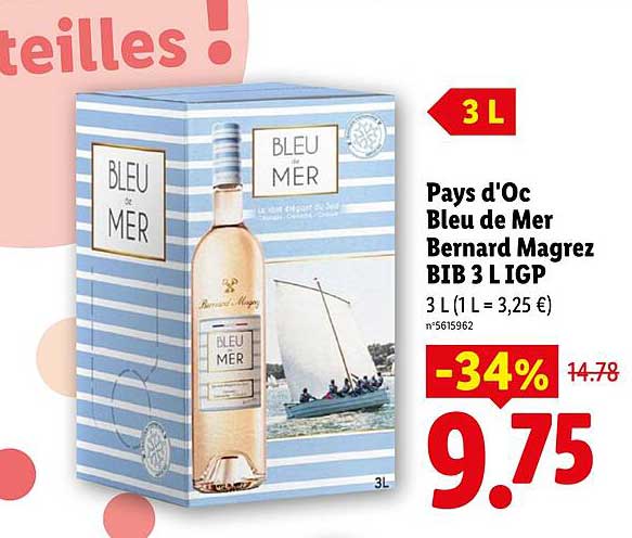 Pays d'Oc Bleu de Mer Bernard Magrez BIB 3 L IGP