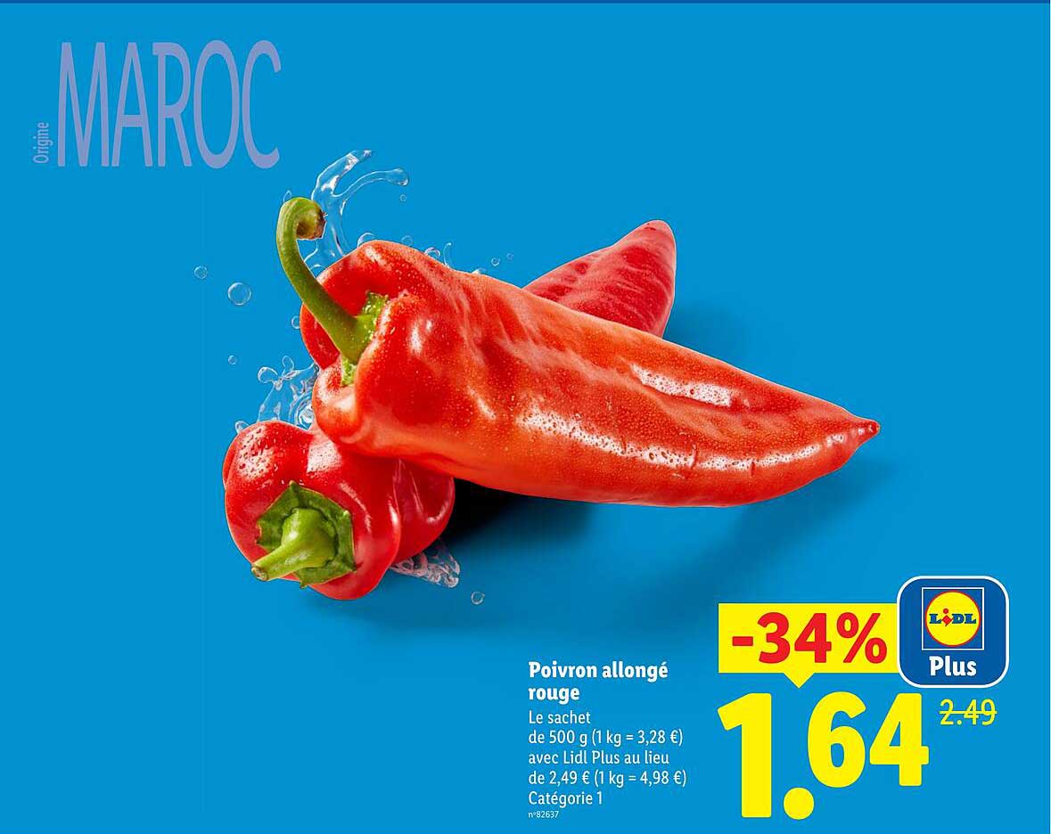 Poivron allongé rouge