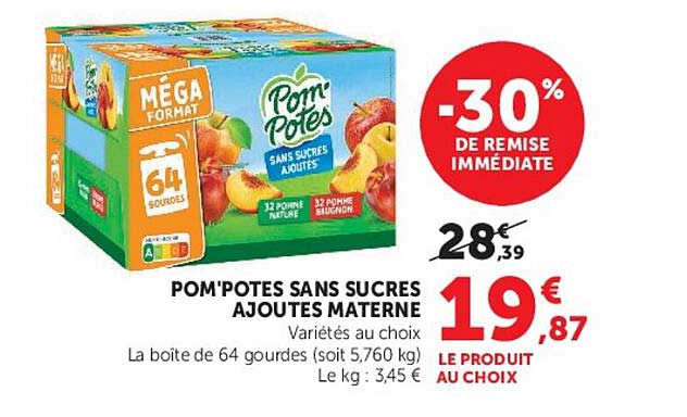 POM'POTES SANS SUCRES AJOUTES MATERNEL