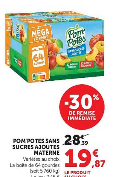 POM'POTES SANS SUCRES AJOUTES MATERNELLE