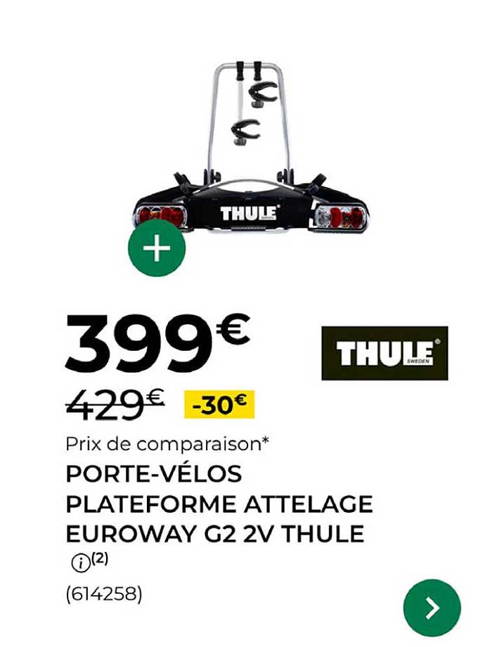 PORTE-VÉLOS PLATEFORME ATTELAGE EUROWAY G2 2V THULE
