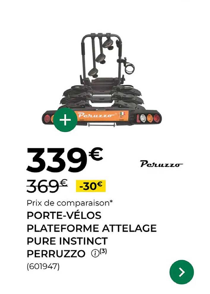 PORTE-VÉLOS PLATEFORME ATTELAGE PURE INSTINCT PERRUZZO (601947)