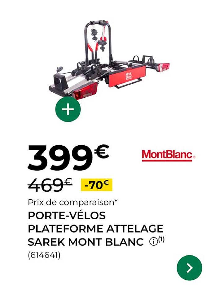 PORTE-VÉLOS PLATEFORME ATTELAGE SAREK MONT BLANC
